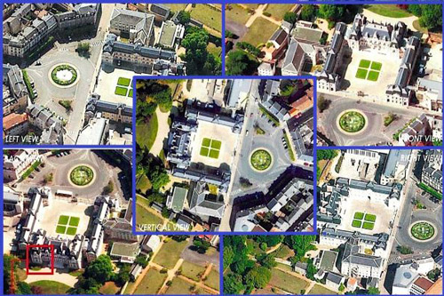تصاویر مایل (فاصله نمونه برداری زمینی = 15 سانتیمتر) و قائم (فاصله نمونه برداری زمینی = 12 سانتیمتر) از شهر پورتوی فرانسه، تهیه شده توسط دوربین Dimac در یک زمان