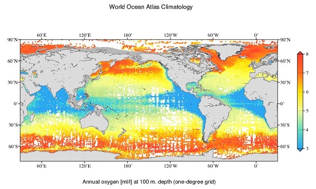 World Ocean Atlas,فیزیک دریا,سایت NOAA,متوسط آماری دمای اقیانوس,مشاهدات شوری سطح اقیانوس,متوسط سالیانه اکسیژن حل شده,اطلس های اقیانوسی,پارامترهای دما و شوری