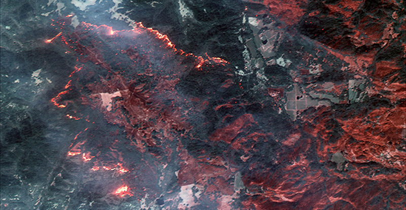 تصویر ماهواره ای آتش سوزی
