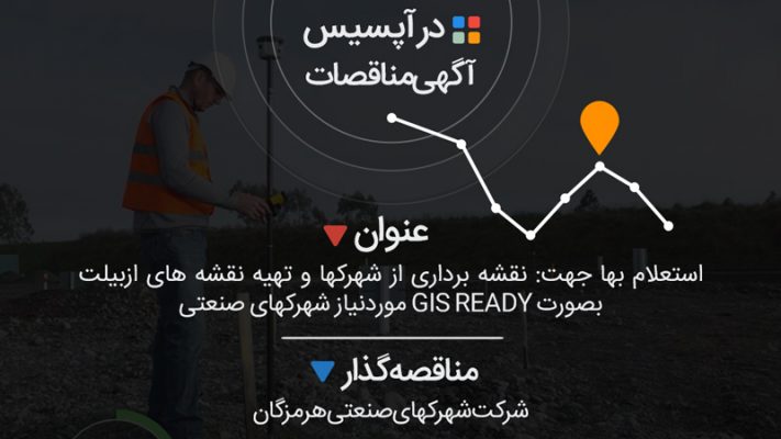 استعلام بها جهت: نقشه برداری از شهرکها و تهیه نقشه های ازبیلت بصورت GIS READY موردنیاز شهرکهای صنعتی