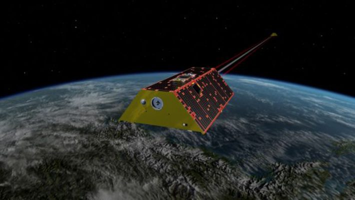 نمایش GRACE-FO در مدار (عکس از: NASA/JPL-Caltech)